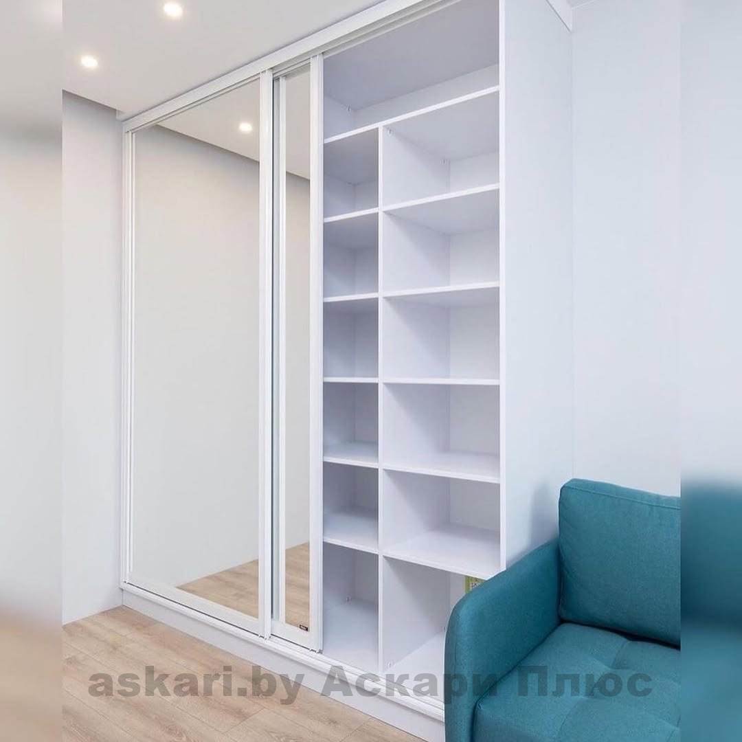 Шкаф-купе белый двухстворчатый на заказ в Витебске от askari.by