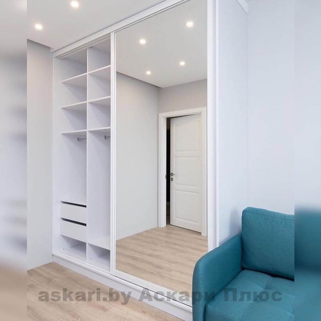 Шкаф-купе белый двухстворчатый на заказ в Витебске от askari.by